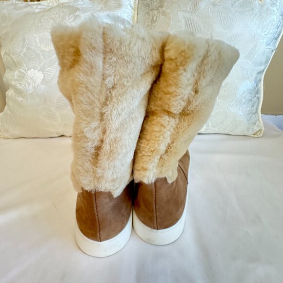 NEW! Aquatalia Designer Nelle Suede Shearling Fur Boots - Picture 6 of 13